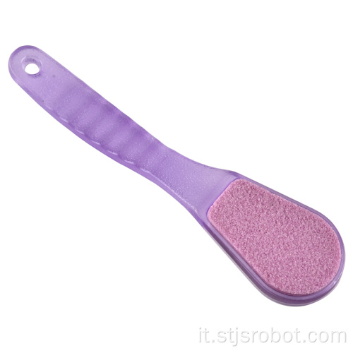 Sbucciando uno strumento di lima piatta per pedicure, la spazzola per la pulizia dei piedi calli per la rettifica su due lati